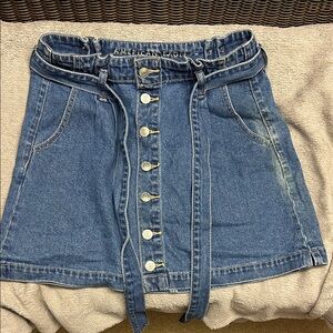 American Eagle Outfitters Button-Front Denim Mini Skirt
